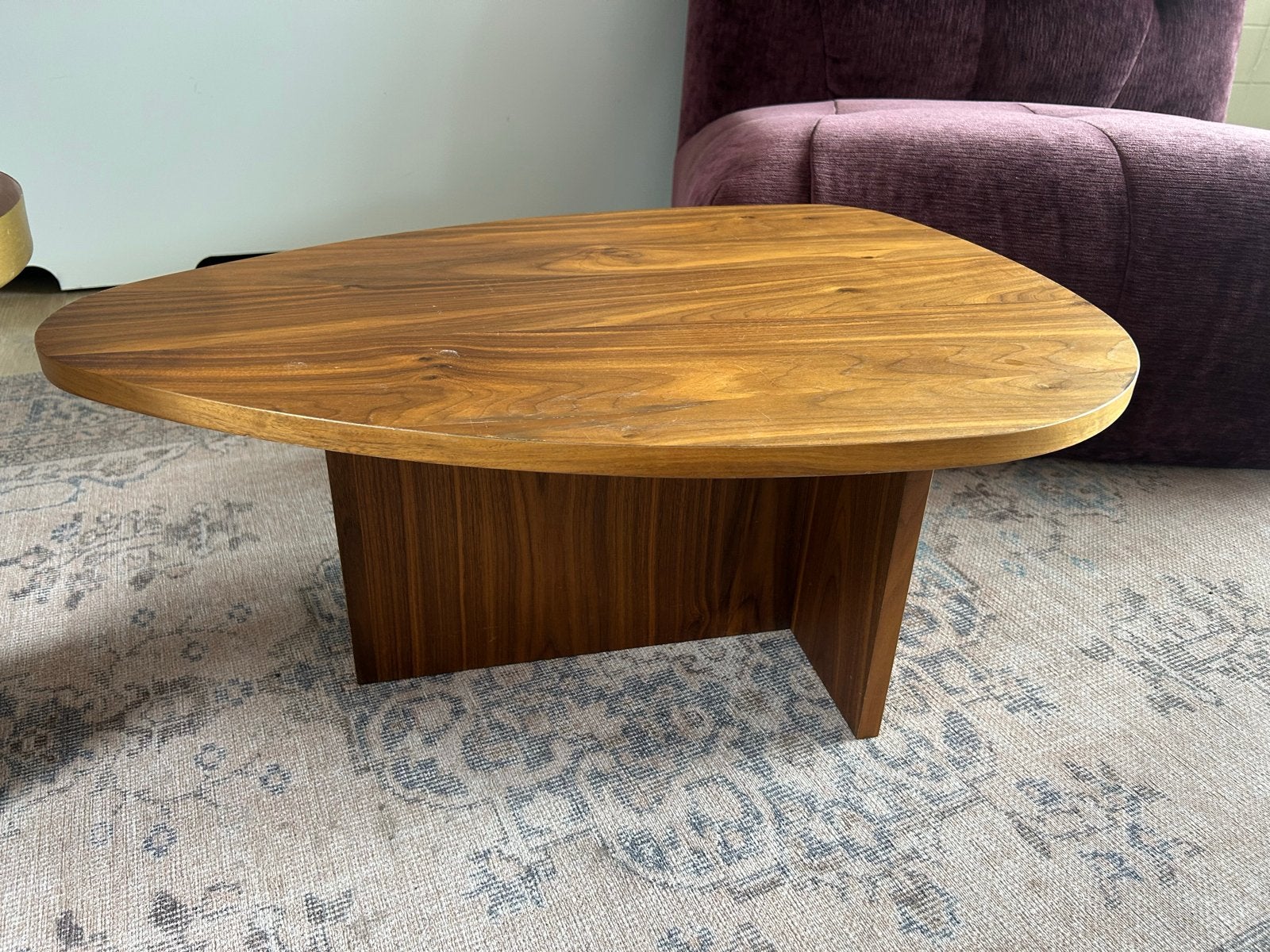 Walnoot bijzettafel bysidde, Ophalen, Minder dan 45 cm, Gebruikt, 75 cm of meer