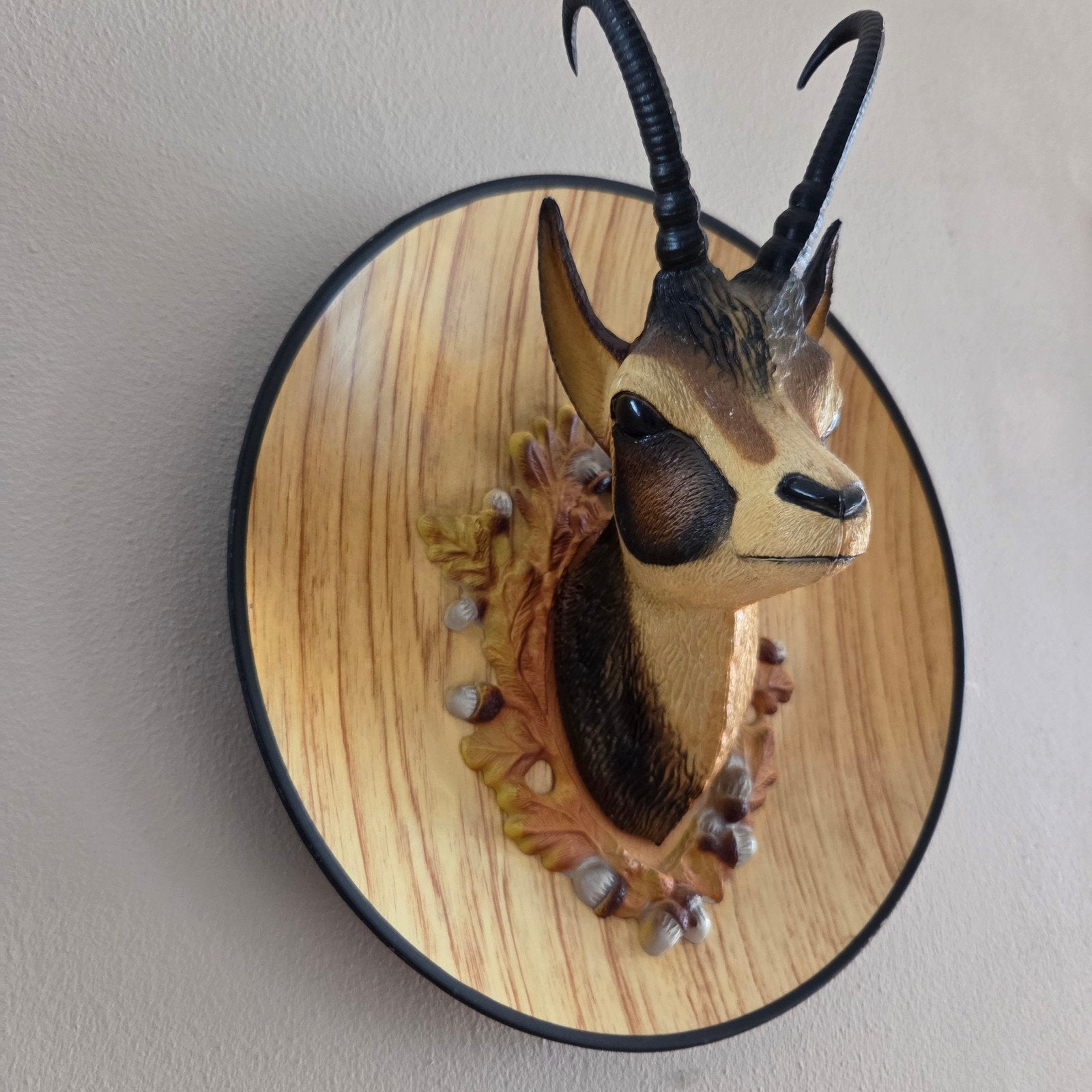Vintage kunststof mandbord met jachttafereel - Antilope, Antiek en Kunst, Ophalen of Verzenden