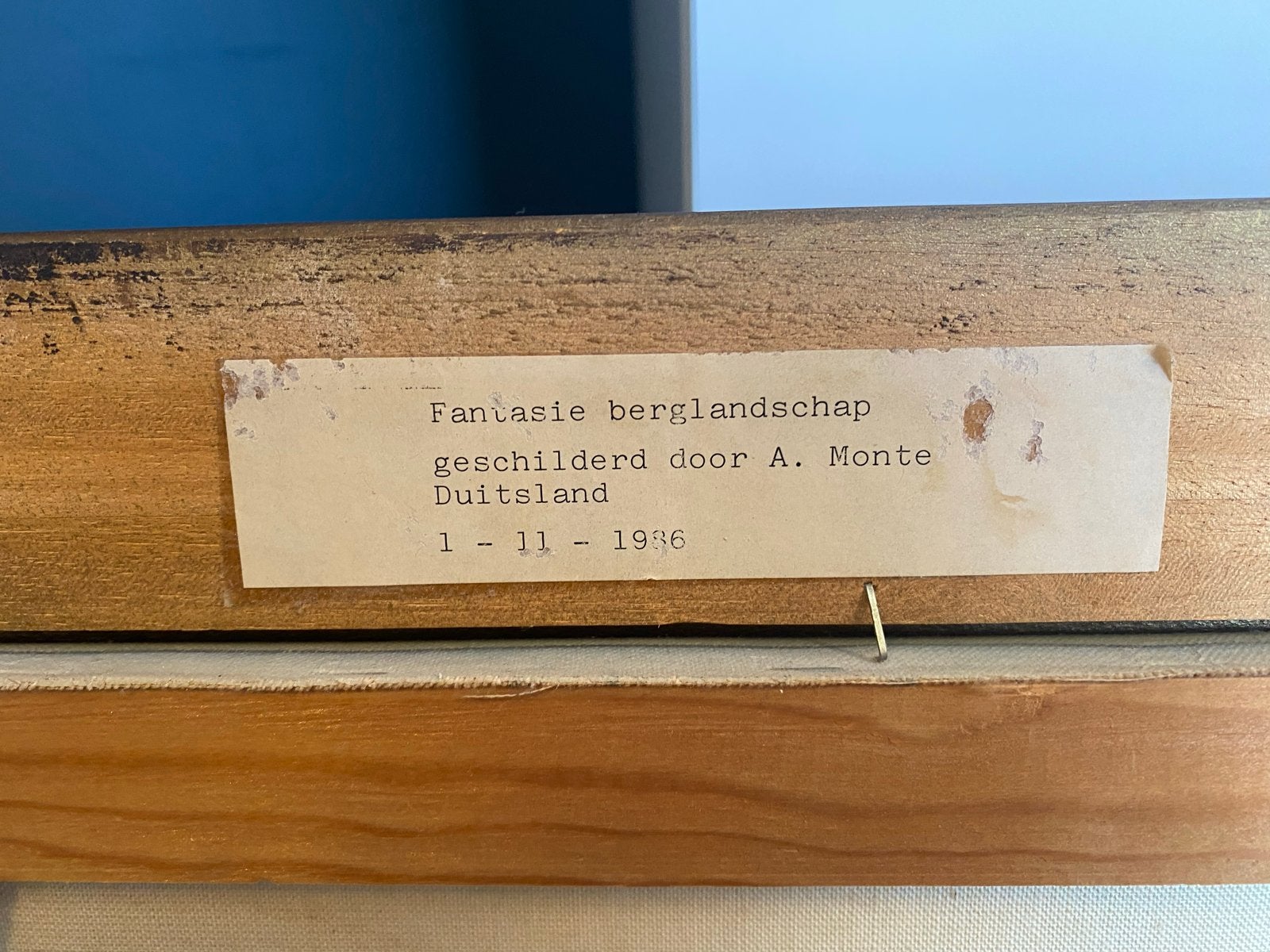 Schilderijen: o.a. berglandschap door A. Monte (1936), Doek, Realistisch, Ophalen of Verzenden, Landschap