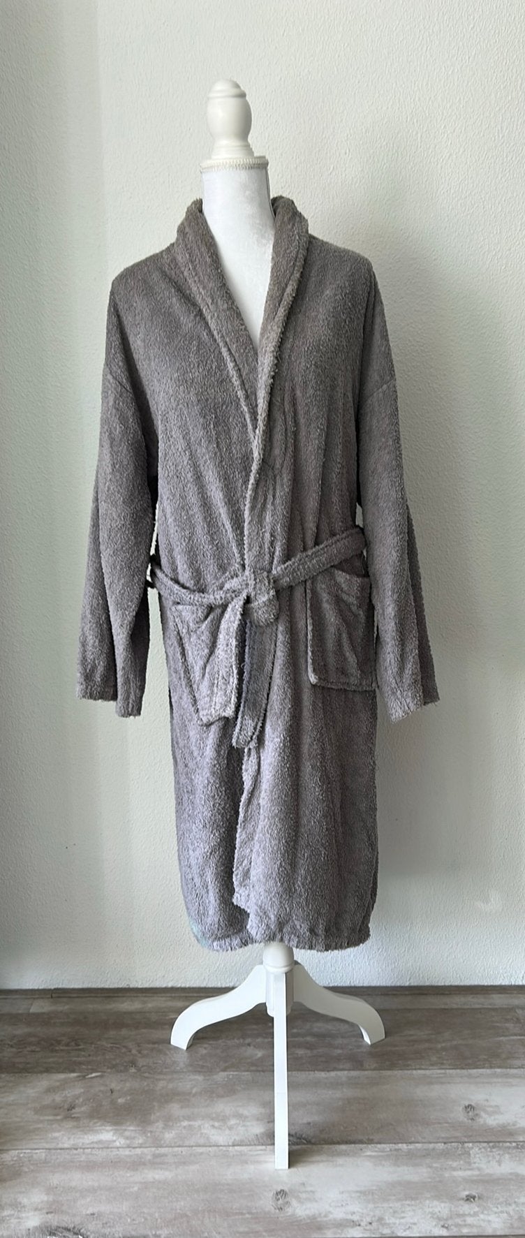 Badjas badstof lichtgrijs M/L, Kleding | Dames, Overige Dameskleding, Ophalen of Verzenden, Zo goed als nieuw