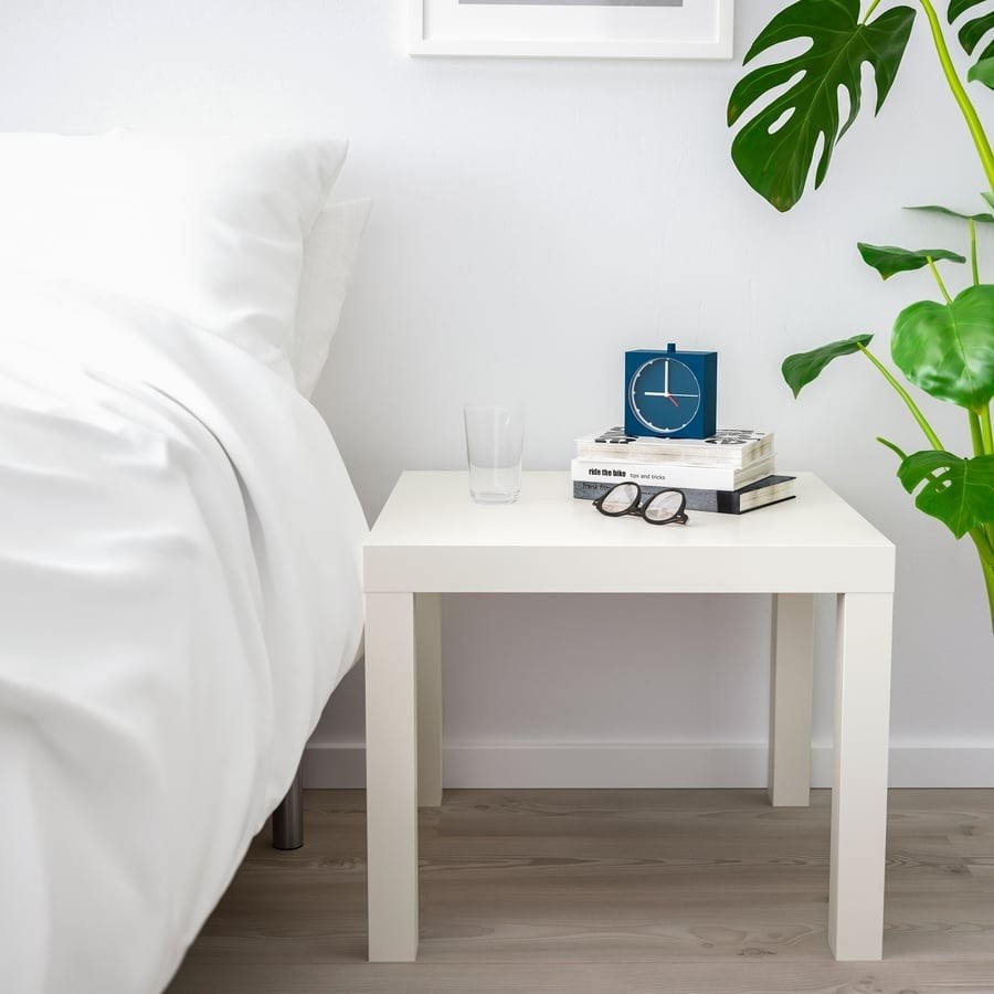 GRATIS 2x Ikea bijzettafels 55x55, Ophalen, Gebruikt, 55 tot 75 cm, Rechthoekig