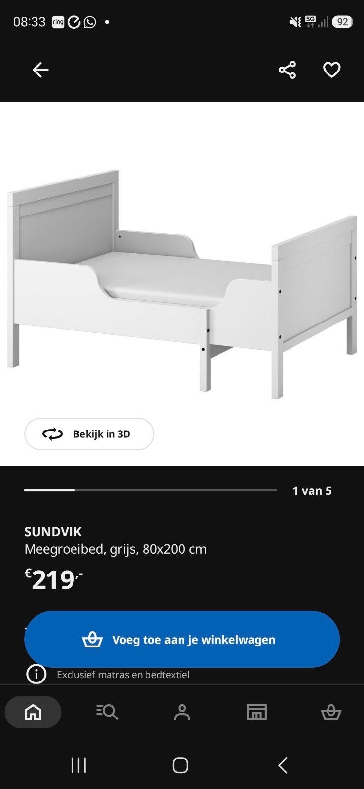 2 Meegroeibedden - Gratis Af te Halen (excl. matras), Huis en Inrichting, Ophalen, Eenpersoons, Wit, 80 cm
