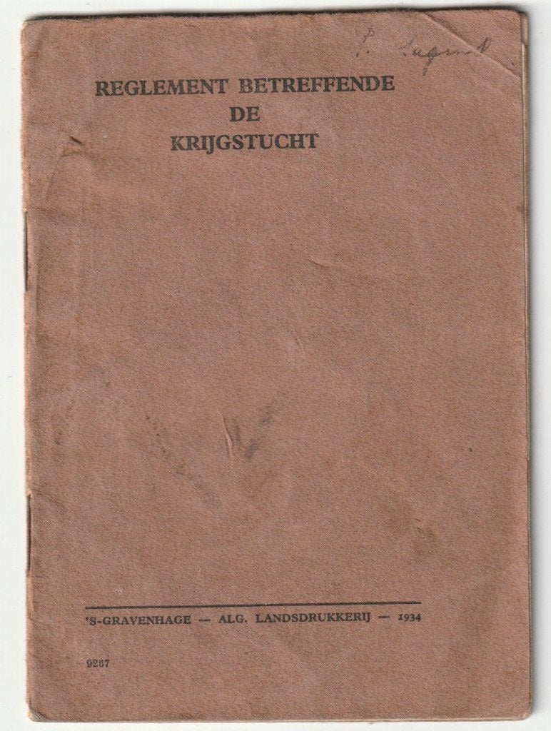 Reglement betreffende de krijgstocht 1934 / potloodstrepen, Verzamelen, Verzenden, X, Nederland, Boek of Tijdschrift