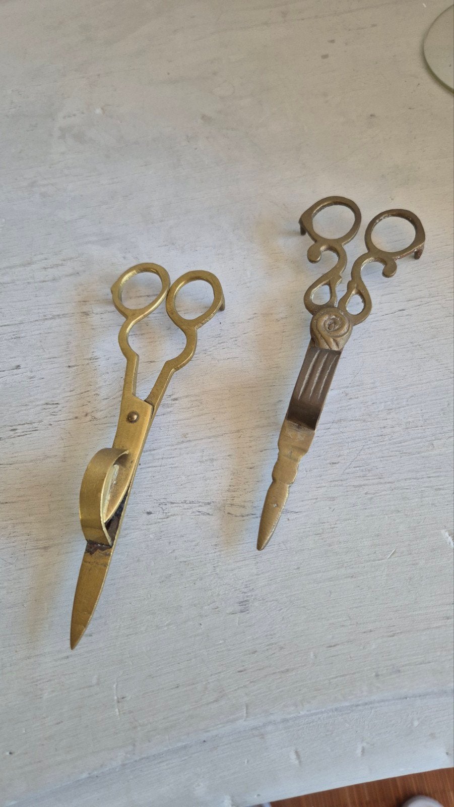 Antieke messing schaar en tang set, Ophalen of Verzenden