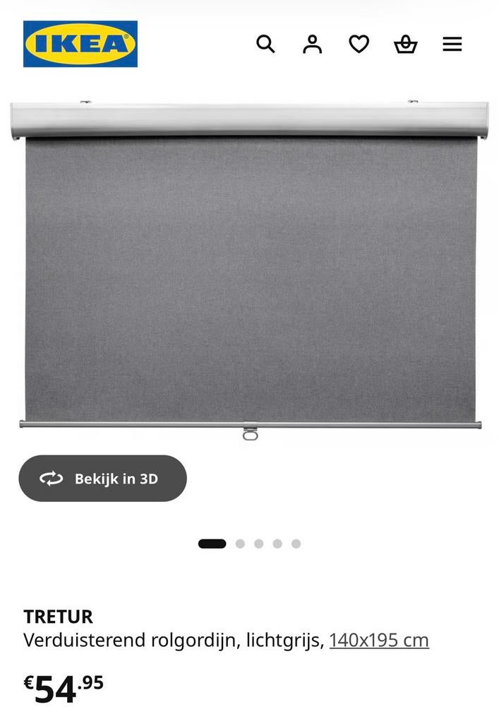2x TRETUR verduisterend rolgordijn 140x295cm, Ophalen, Gebruikt