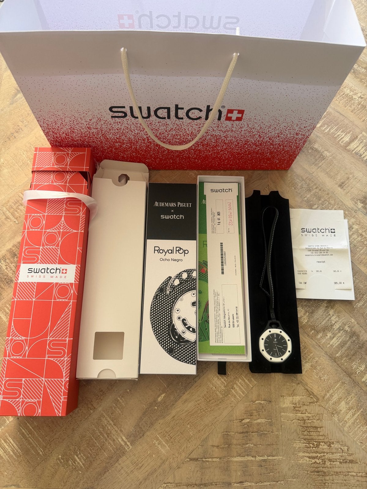 Swatch x Audemars Piguet Royal Pop Ocho Negro Horloge, Kunststof, Gebruikt, Polshorloge, Swatch