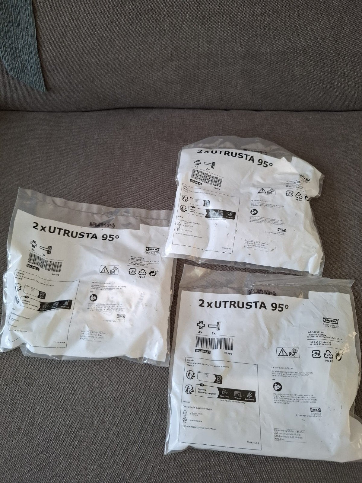 6 x Ikea utrusta scharnieren 95, Verzenden, Nieuw, Minder dan 25 cm