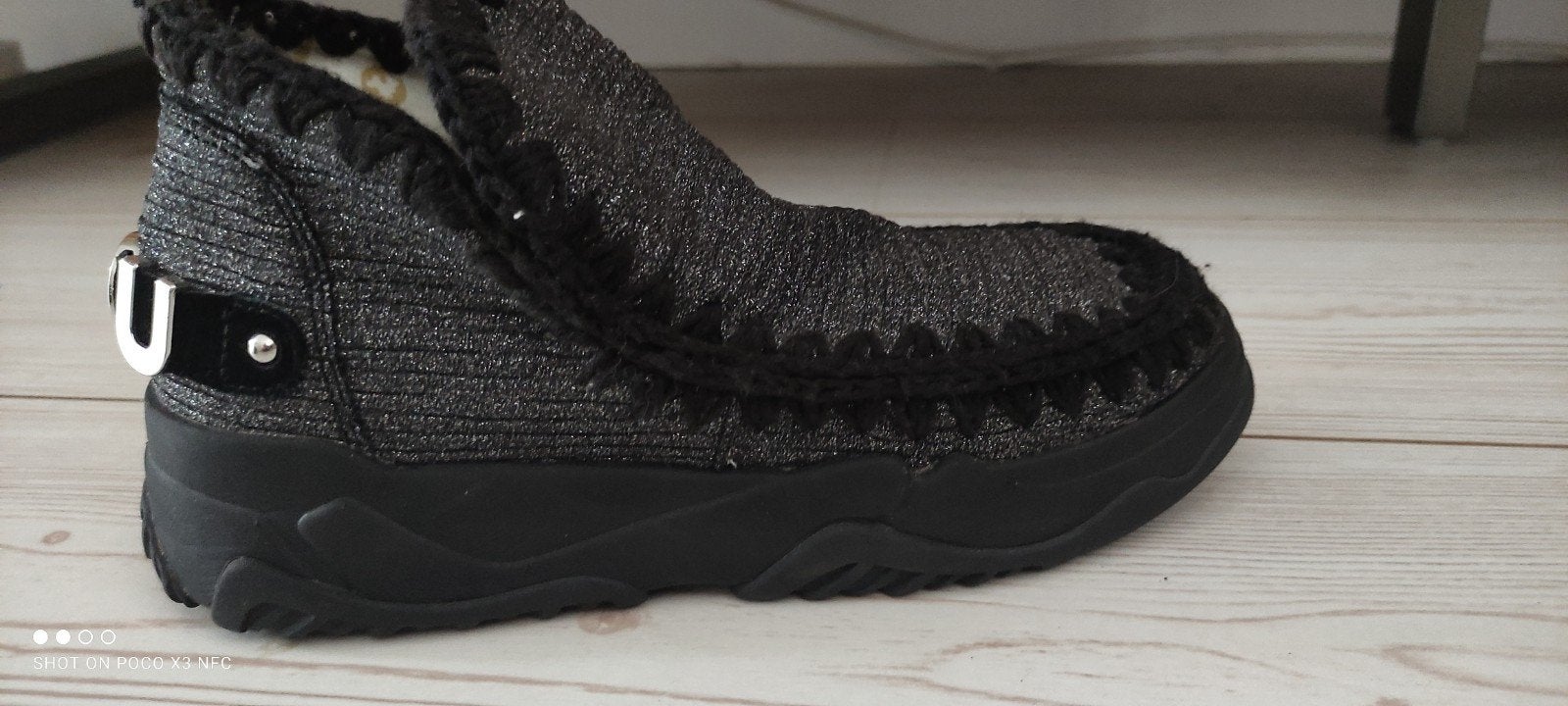 Gave Mou eskimo boots glitter maat 38 als nieuw, Mou, Zwart, Lage of Enkellaarzen, Ophalen of Verzenden