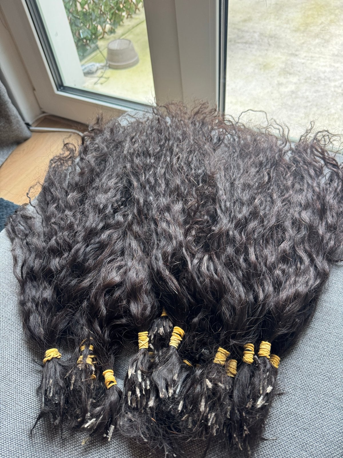 Krullend extensions - 100% echt haar 50cm/Braziliaans haar., Ophalen of Verzenden, Gebruikt, Pruik of Haarverlenging
