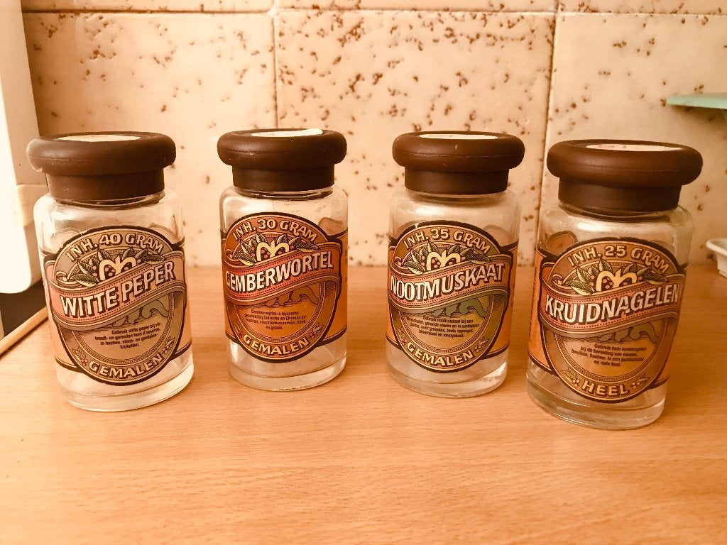 Vintage kruidenpotjes., Ophalen of Verzenden, Voorraadpot, Meerkleurig, Overige merken
