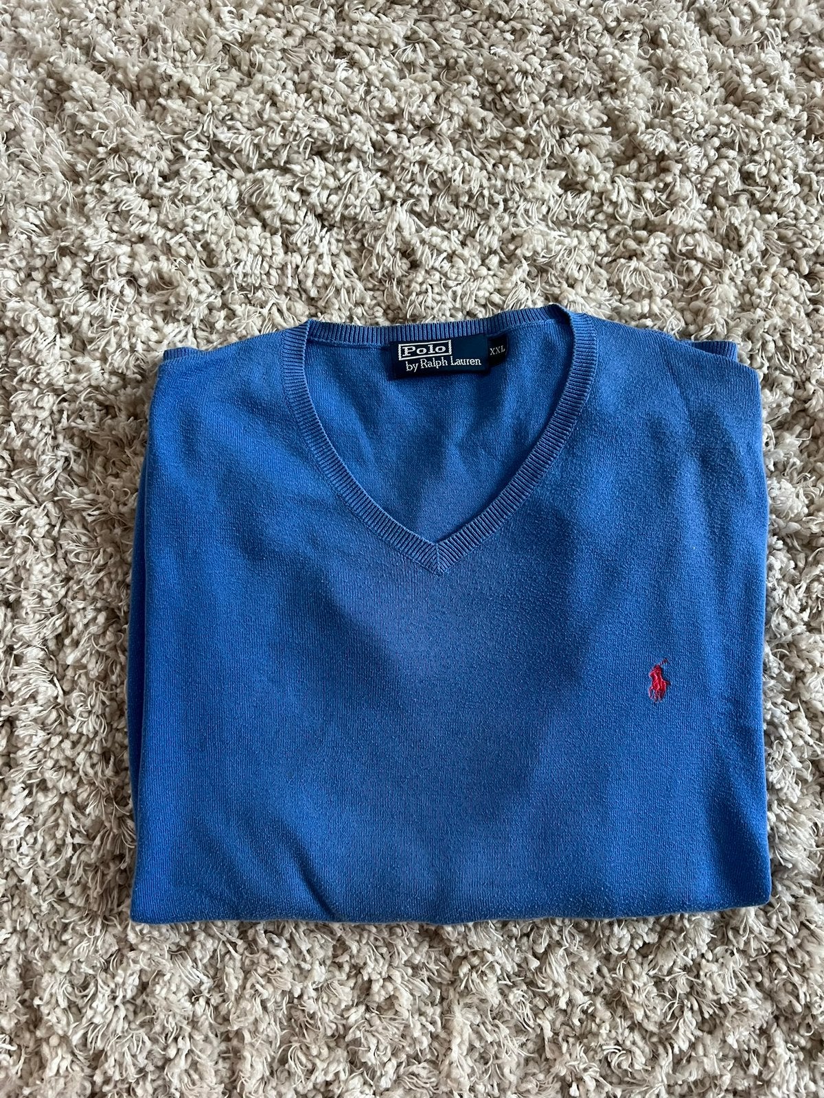 Ralph Lauren V-hals trui XXL, Ophalen of Verzenden, Zo goed als nieuw, Overige maten, Blauw