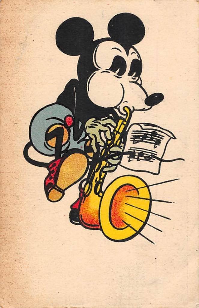 Walt Disney Mickey Mouse trombone Strips Cartoon Donald Duck, Ophalen of Verzenden, 1920 tot 1940, Ongelopen, Gelderland