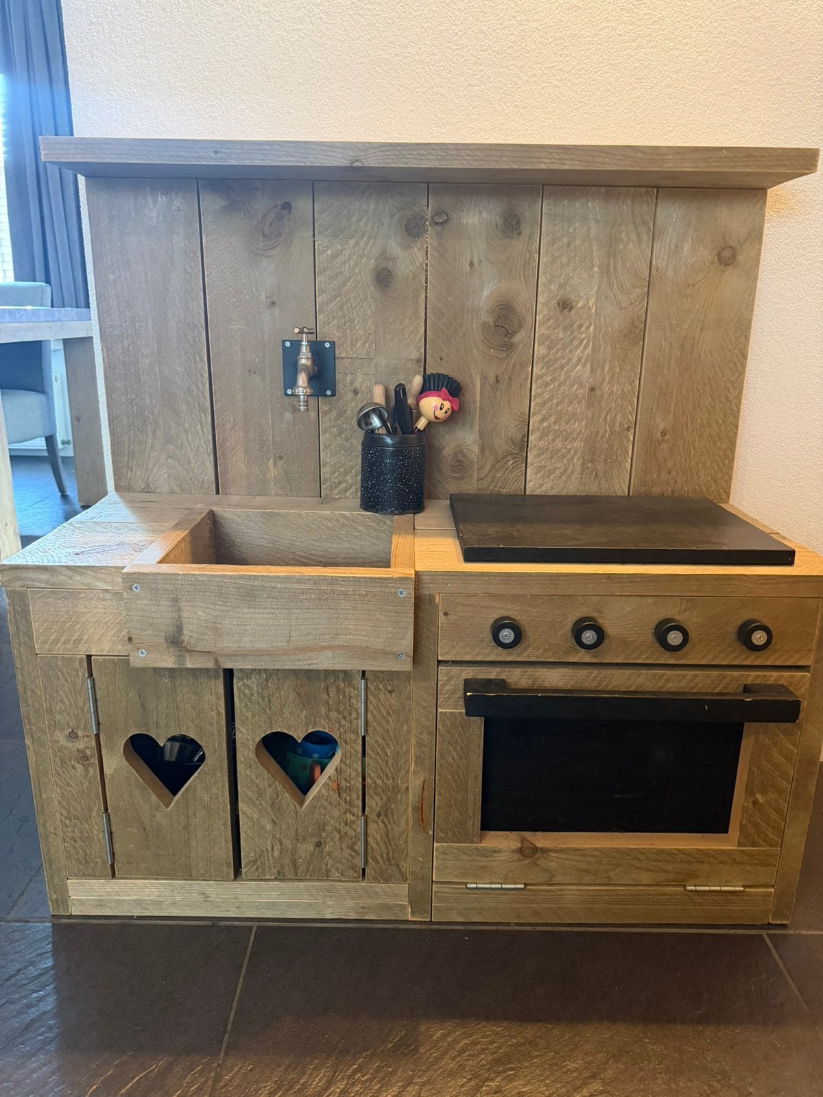 Steigerhouten speelkeuken, Ophalen, Zo goed als nieuw
