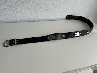 Zwart leren Riem met studs, Kleding | Dames, 80 tot 90 cm, 3 tot 5 cm, Tailleriem, Ophalen of Verzenden
