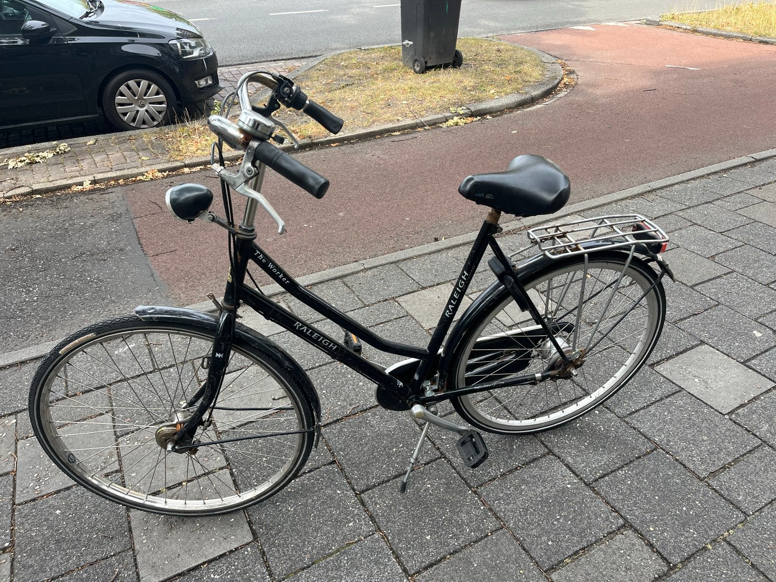 fiets - Zwart (merk: Raleigh The Worker), Fietsen en Brommers, Terugtraprem, Gebruikt, 50 tot 53 cm, Ophalen