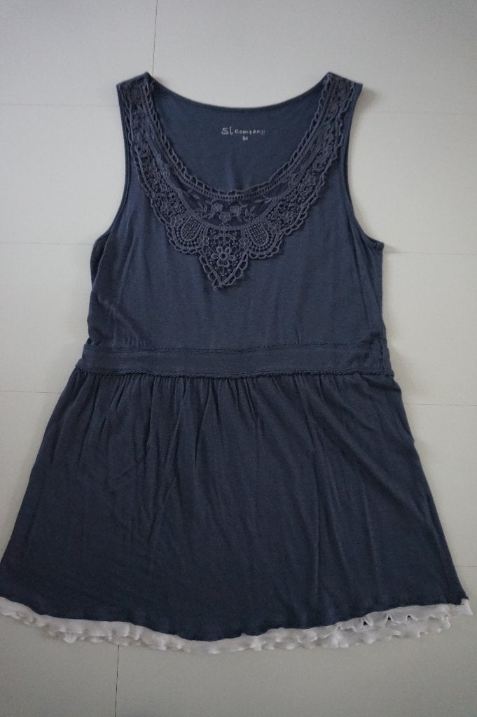 Si Company blauwe tuniek / top met kant maat M / 38, Maat 38/40 (M), Blauw, Si Company, Ophalen of Verzenden