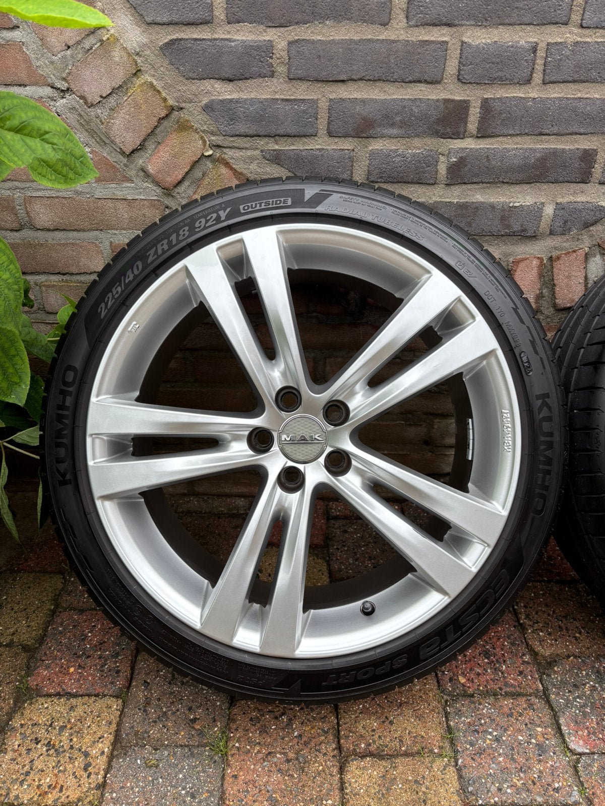 18 Inch MAK 5x100 velgen met ZGAN banden, Ophalen, 18 inch, Velg(en), Personenwagen