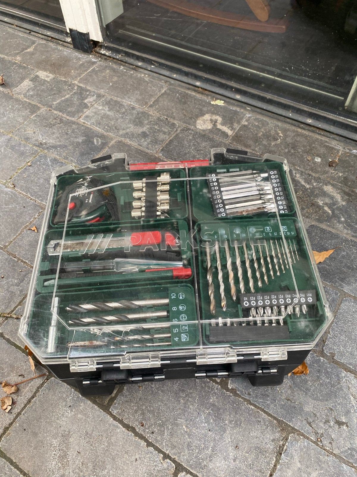 Parkside Accuboormachine met uitgebreide accessoireset, Ophalen of Verzenden, Gebruikt, Boor- en Schroefmachine, Variabele snelheid