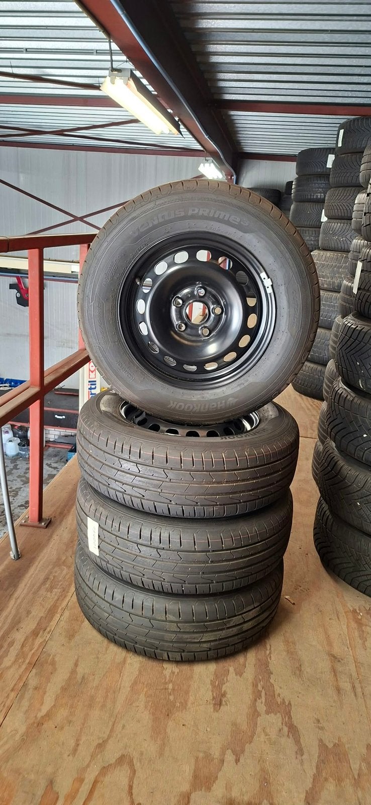 VW 15 INCH STALEN WIELENSET Z.G.A.N., Ophalen, 15 inch, 205 mm, Band(en)