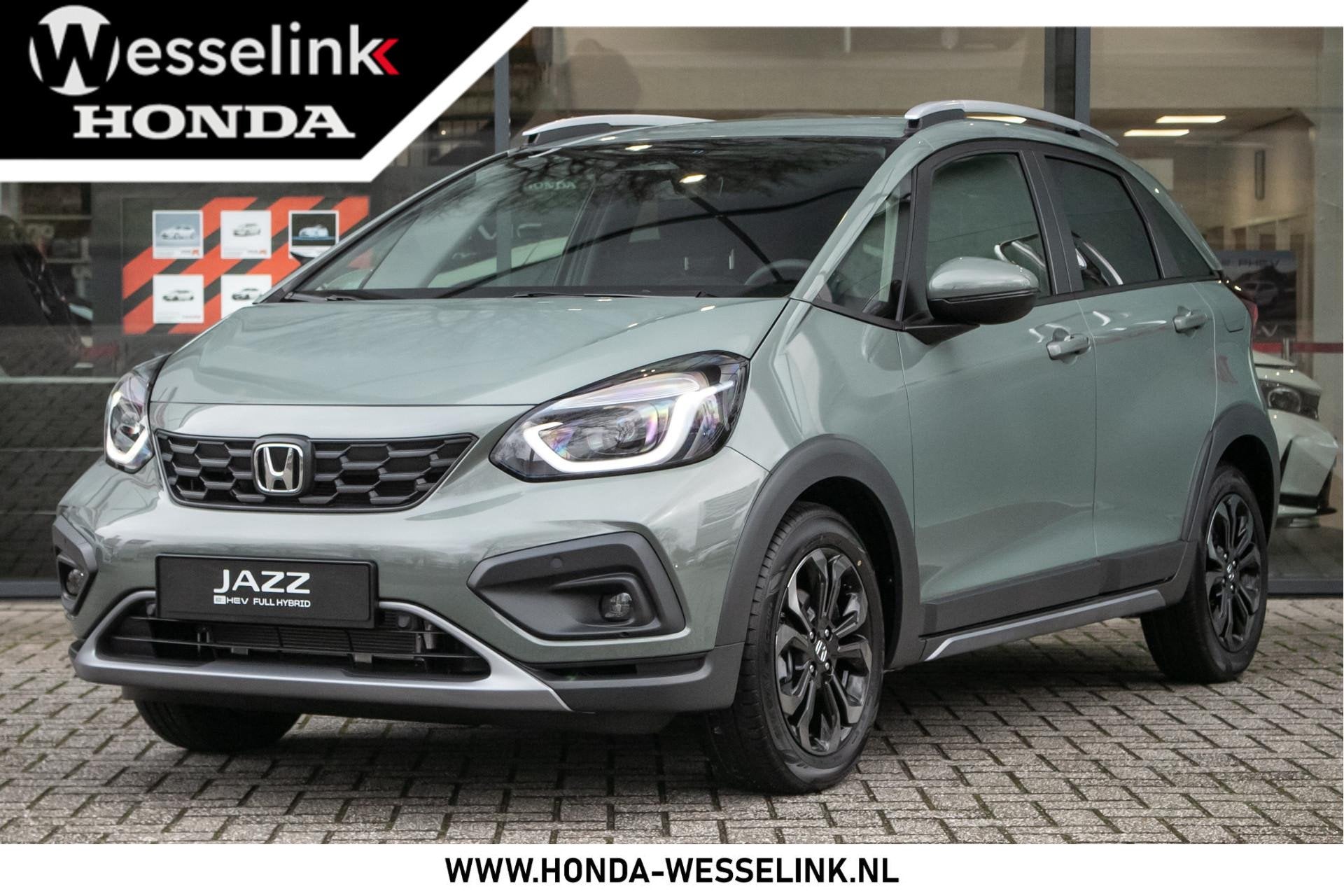 Honda Jazz 1.5 e:HEV Advance Crosstar - Cons.prijs rijklaar, Auto's, 1498 cc, Zwart, 4 cilinders, Leder en Stof