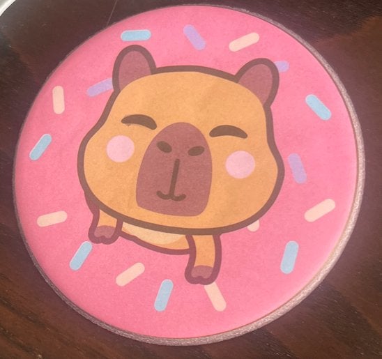 Slowrising Squishy Donut met Capybara, Ophalen, Nieuw, Jongen of Meisje