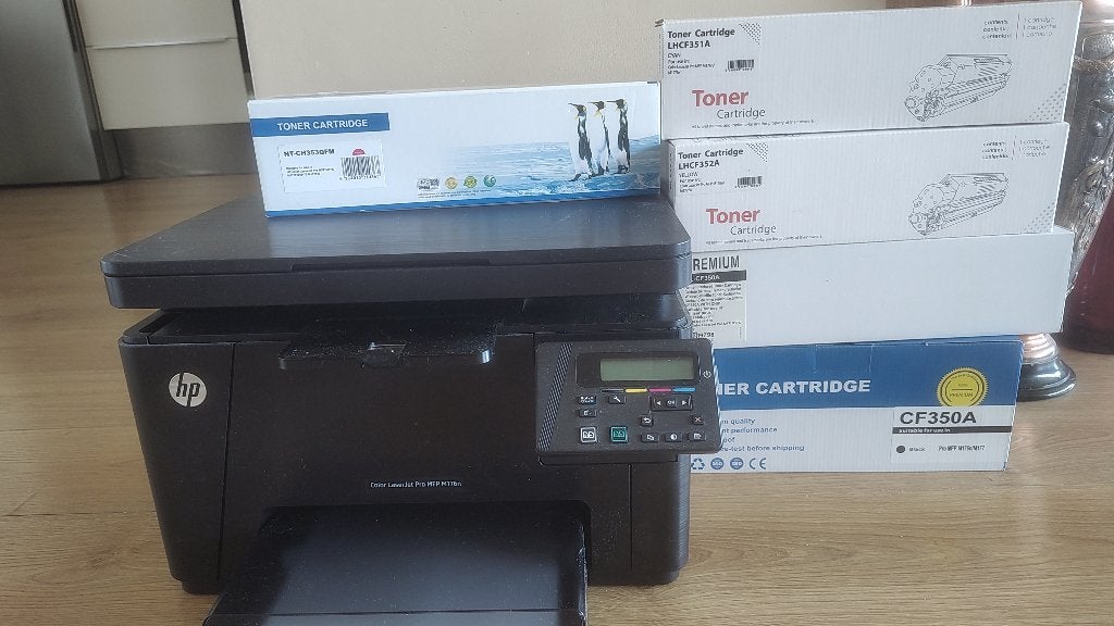 HP Color Laserjet Pro MFP m176n + 5 cartridges, Ophalen, Hp, Kleur printen, Gebruikt