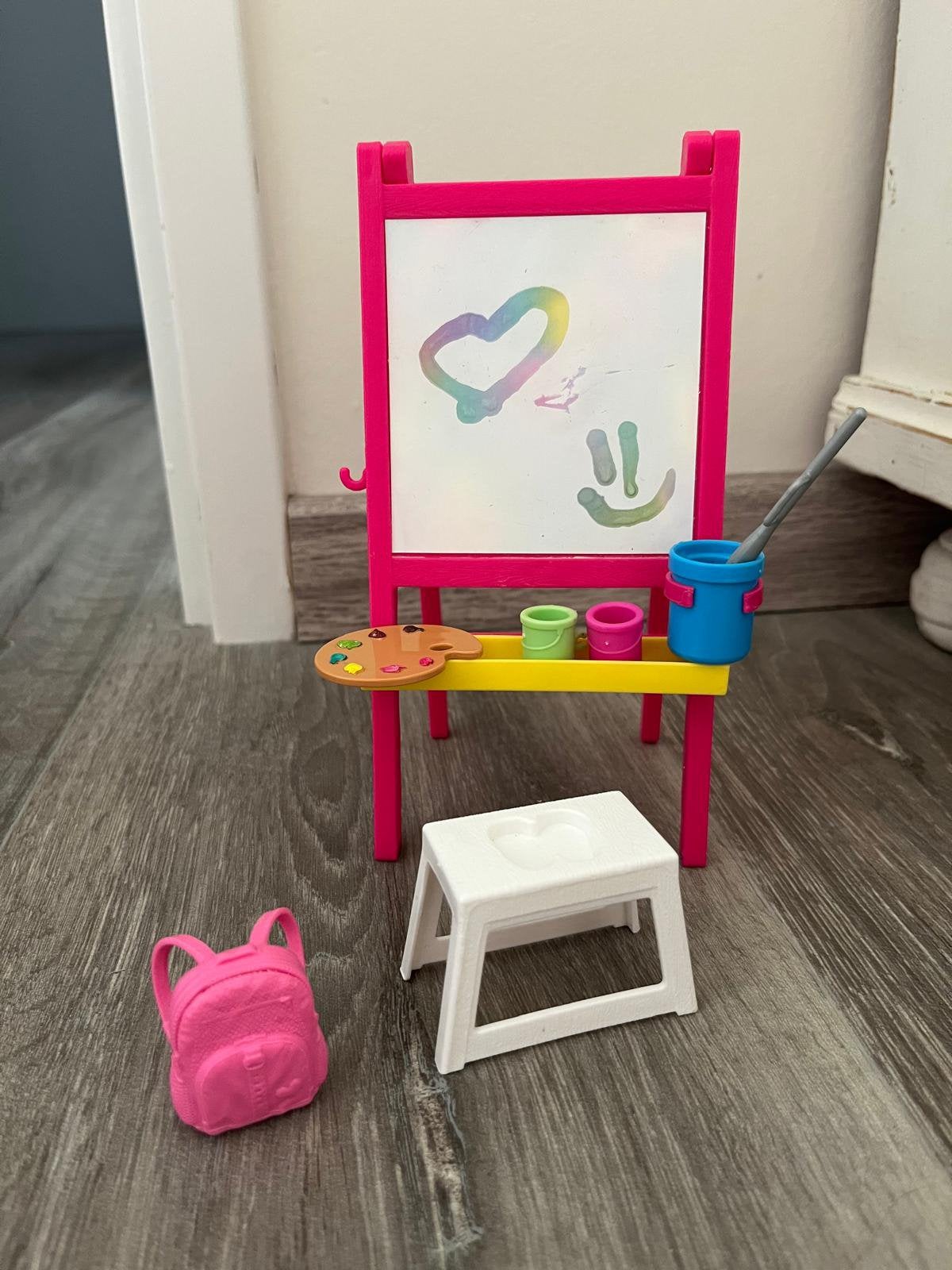 Barbie verfschool set zonder poppen | goede staat, Ophalen, Gebruikt, Barbie