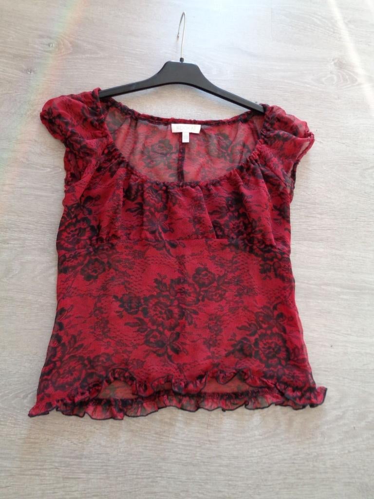 Kookai rood-zwarte top, maat 38, nieuw, Maat 38/40 (M), Verzenden, Nieuw, Kookai