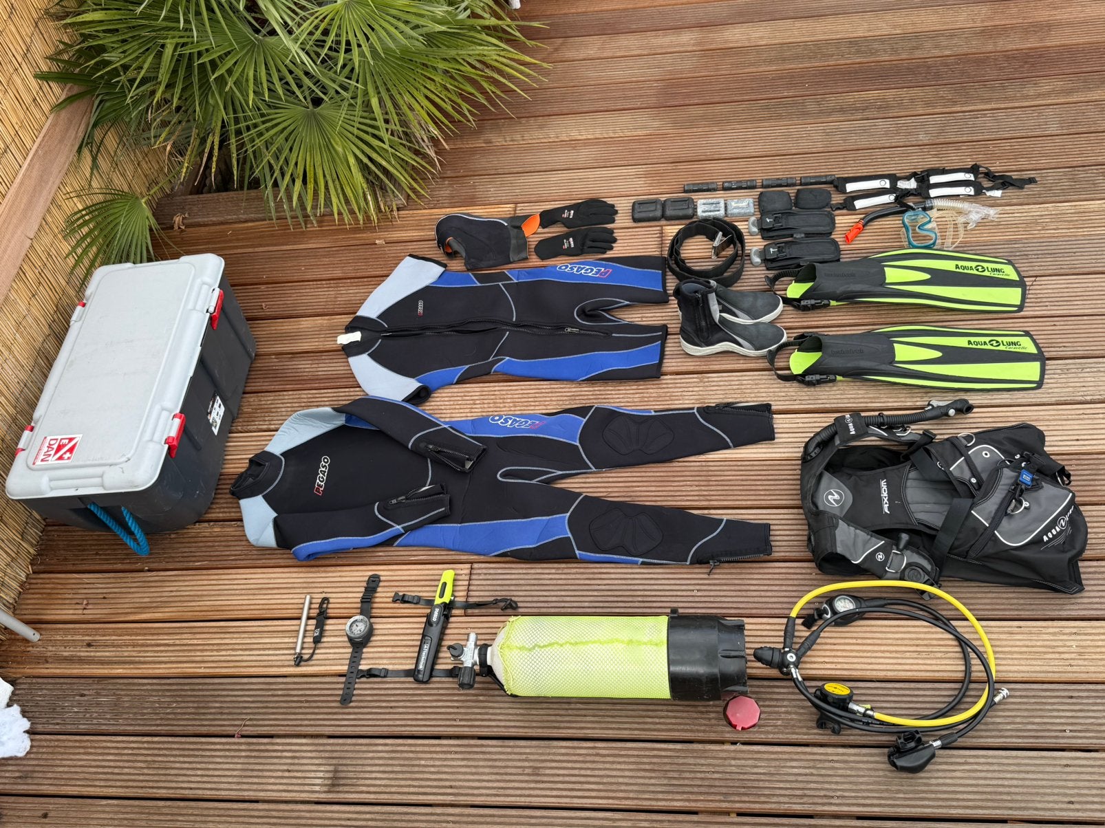 Zeer complete duikset, Watersport en Boten, Duiken, Gebruikt, Duikpak, Ophalen
