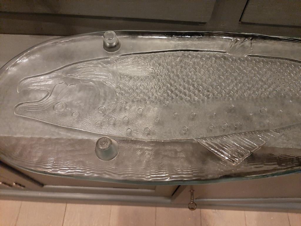 Grote glazen visschaal / zalmschaal/ serveerschaal littala, Ophalen, Overige stijlen, Glas, Schaal of Schalen