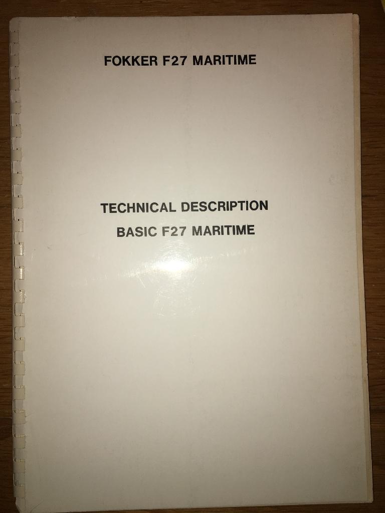 Fokker F27 Maritime Technical Description 1976 Basic F27, Ophalen of Verzenden, Zo goed als nieuw, Boek of Tijdschrift
