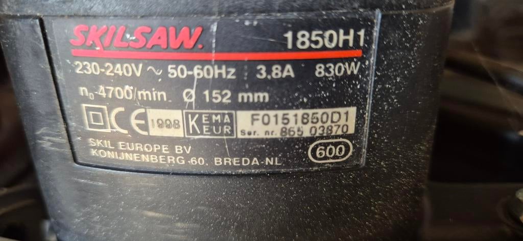 10 euro Skil Cirkelzaag 1850H1 - Gebruikt maar goed werkend, Gebruikt, Cirkelzaag, 600 tot 1200 watt, Ophalen of Verzenden