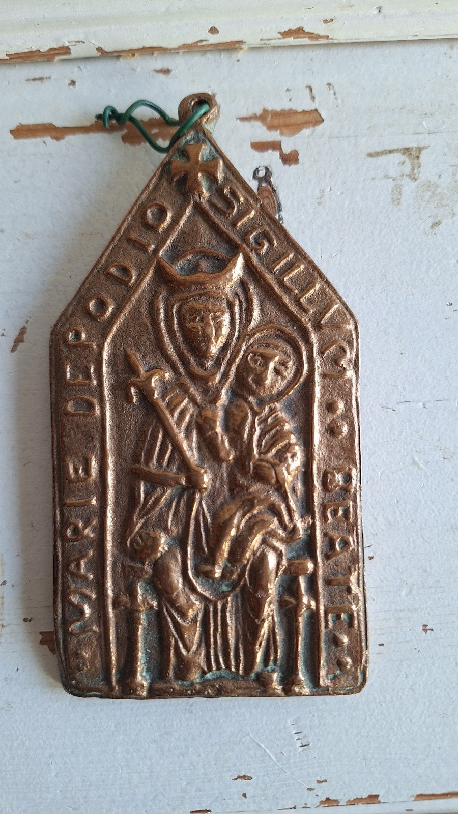 bronzen plaquette met religieuze afbeelding, Verzenden