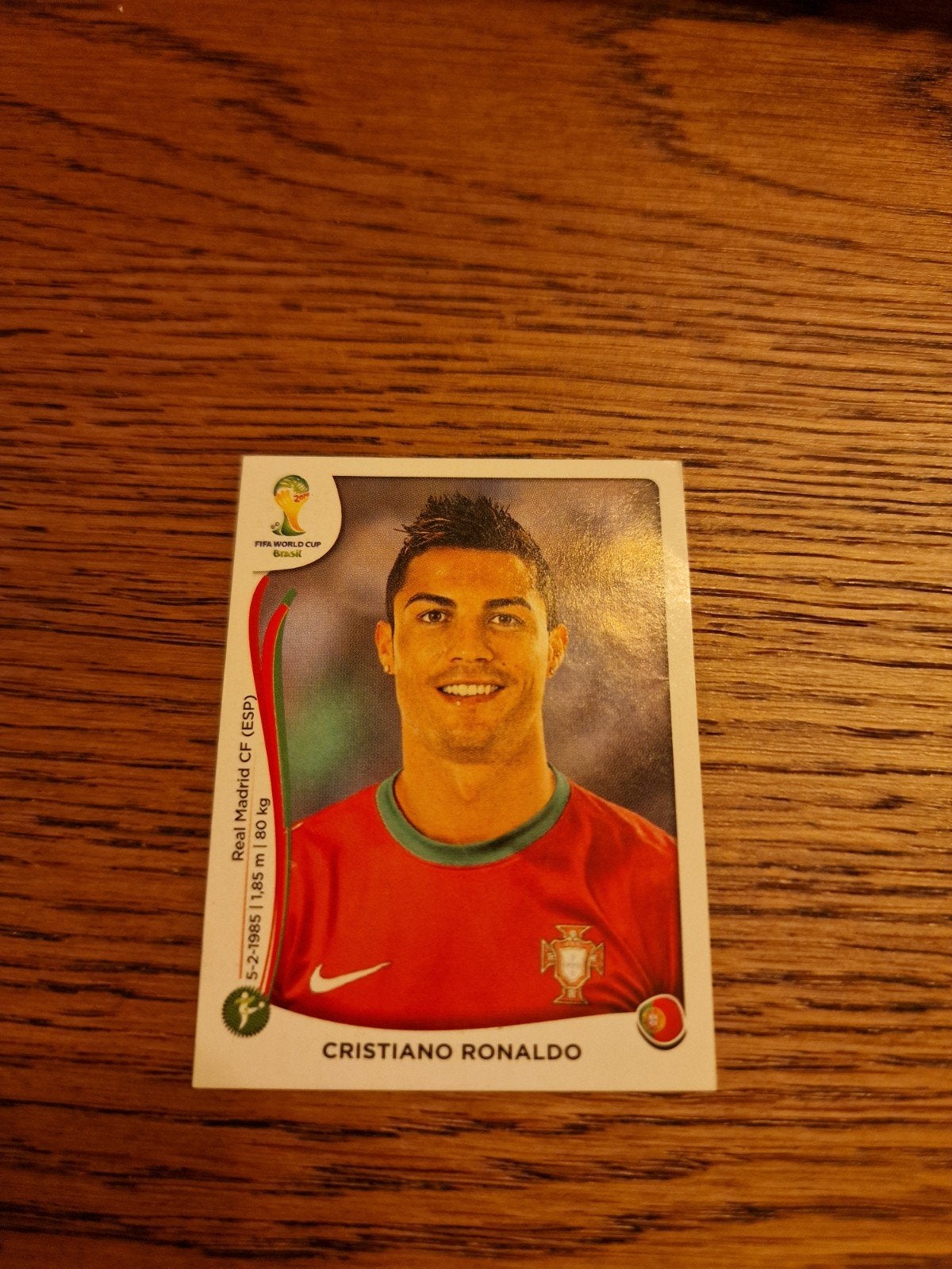 Cristiano Ronaldo wk 2014 Panini, Ophalen of Verzenden, Zo goed als nieuw, Buitenlandse clubs, Poster, Plaatje of Sticker