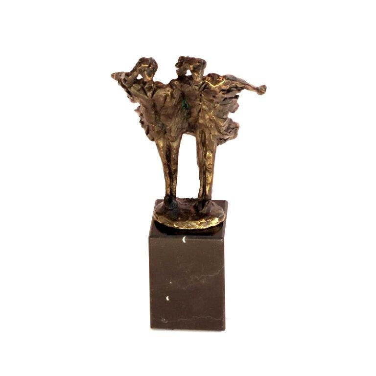 sculptuur/verbronsd beeld van Ger van Tankeren, Groep mensen, Ophalen of Verzenden, 20 - 50 cm, Overige materialen