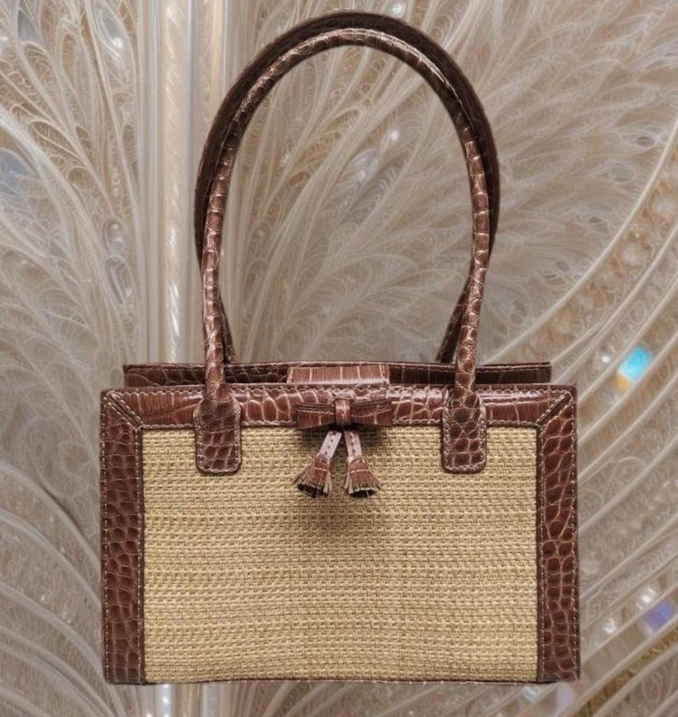 Vintage tasje van Liz Claiborne in croco print, Verzenden, Zo goed als nieuw, Schoudertasje