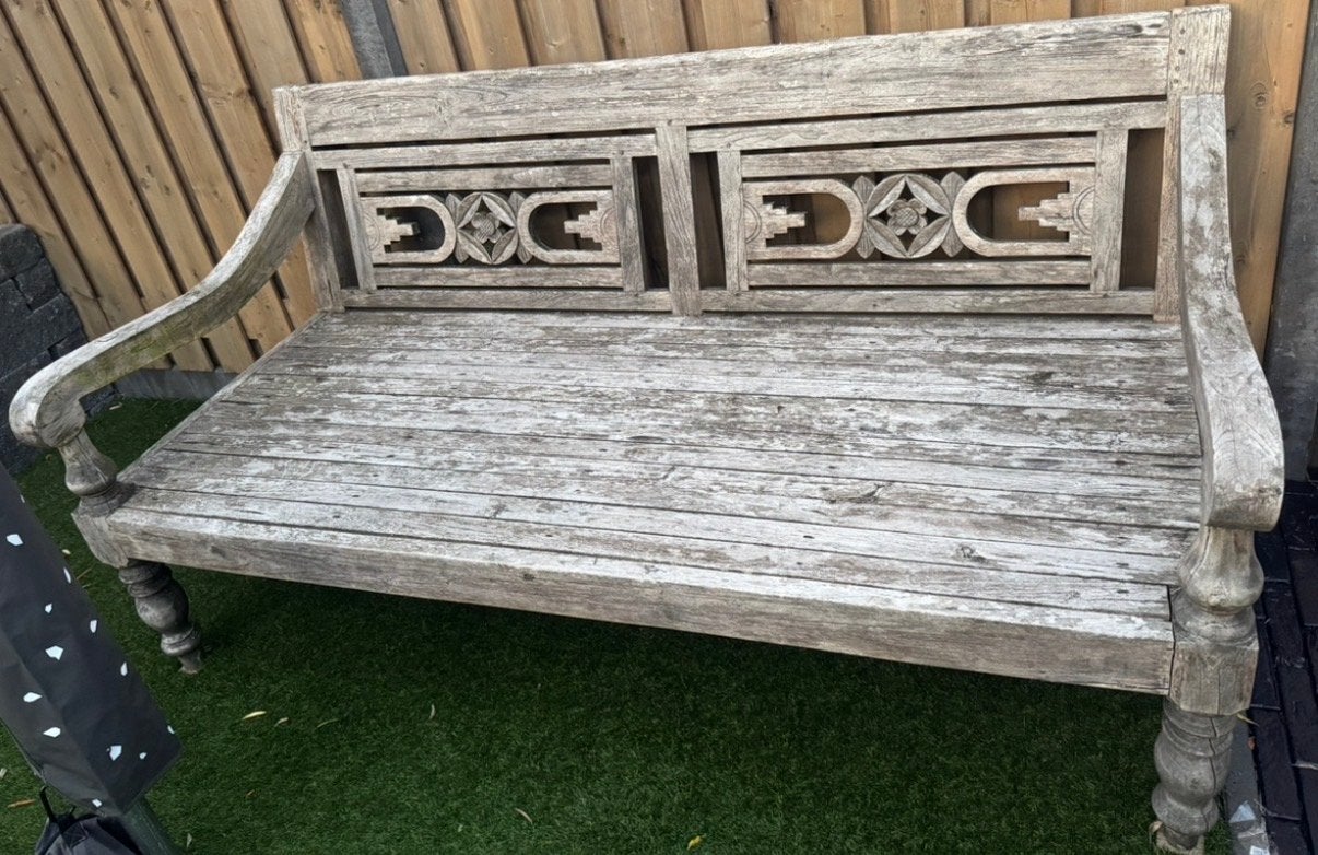 Teakhouten bank van Troedoor Heteren, Tuin en Terras, Ophalen of Verzenden, Gebruikt, Teakhout