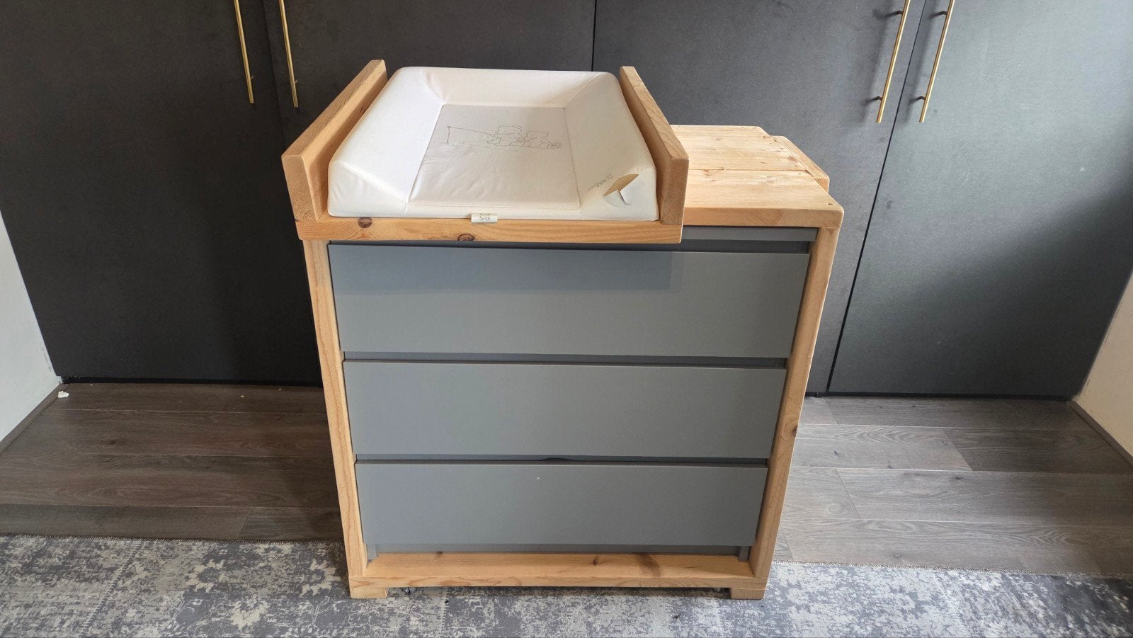 Steigerhouten commode met afneembaar verschoongedeelte, Ophalen, Gebruikt, 50 tot 70 cm, 75 tot 100 cm