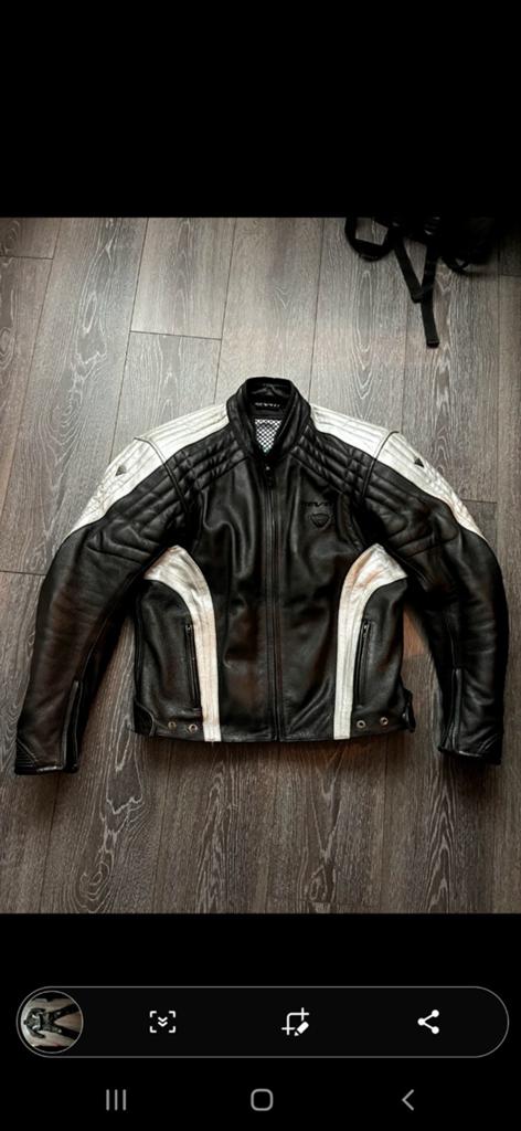Rev'it! Leren Motorpak Zwart/Wit - Maat L, Ophalen of Verzenden, Tweedehands, Combipak