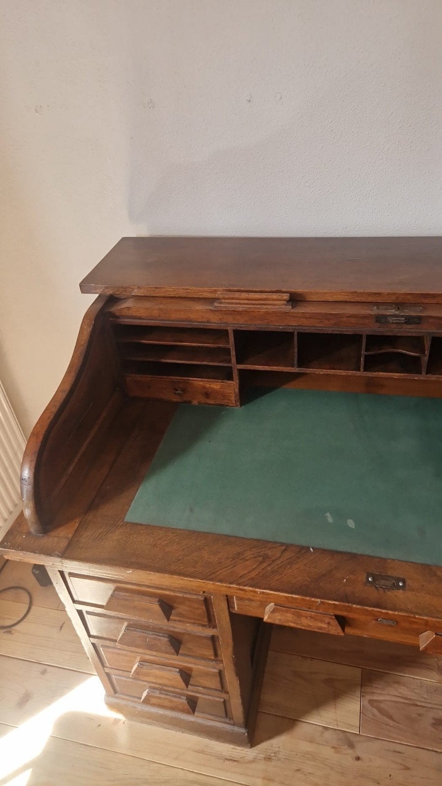 Foto 3 van Antiek Roltop Bureau Eikenhout - Engels, ca. 1850