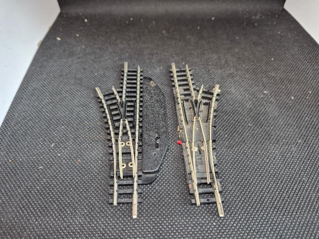 Minitrix 4951/63 - (hand-)wisselset L/R 24 graden (16528), Gebruikt, Gelijkstroom, Trix, Rails