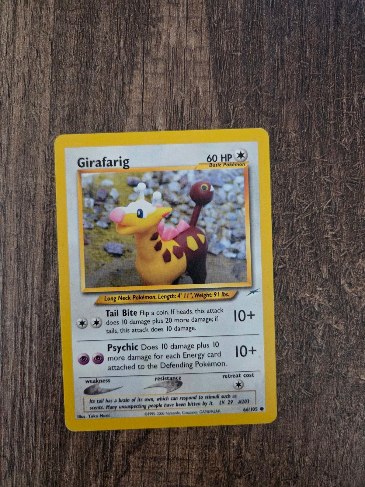 Girafarig Pokémon Kaart - 66/105 Neo Destiny, Ophalen of Verzenden, Gebruikt, Losse kaart