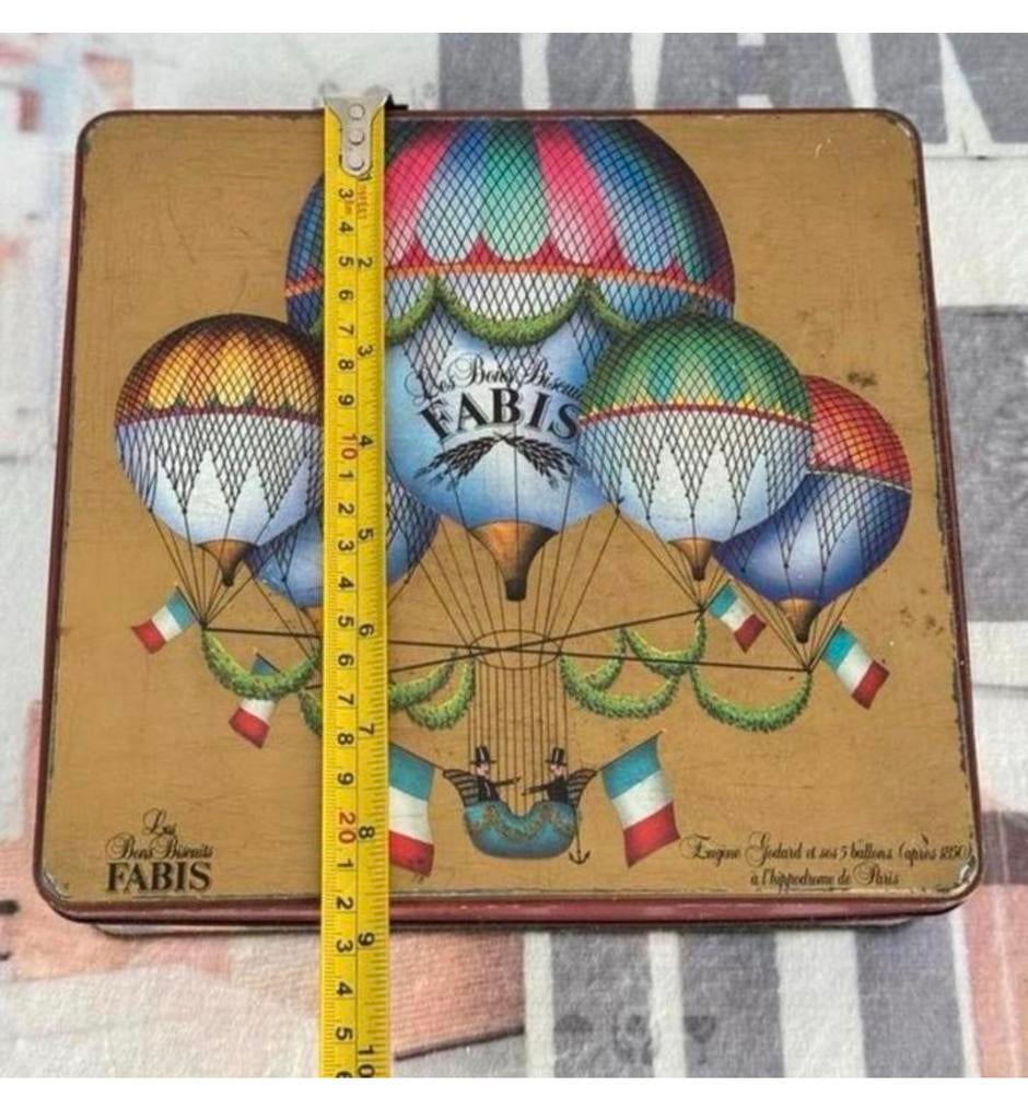 1970 vintage voorraad Blik - Fabis luchtballon koekjes, Verzamelen, Ophalen of Verzenden, Zo goed als nieuw, Koek(jes)