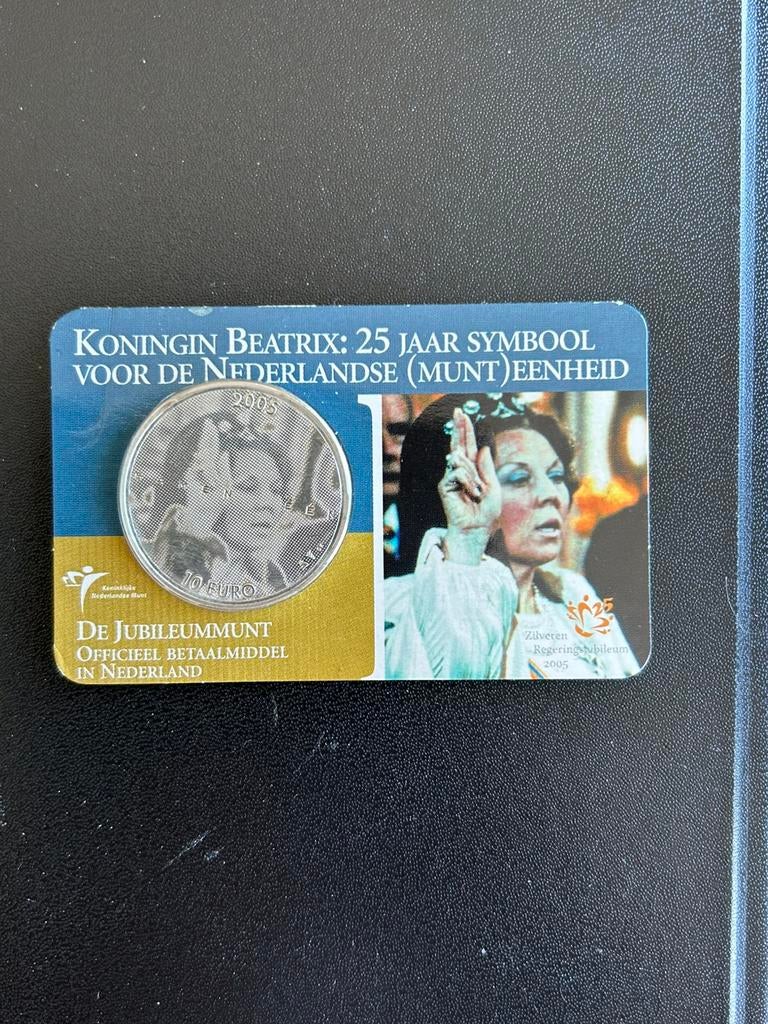 10 EURO ZILVER Jubileummunt BEATRIX. 2005., Ophalen of Verzenden, Koningin Beatrix, Euro's, Zilver
