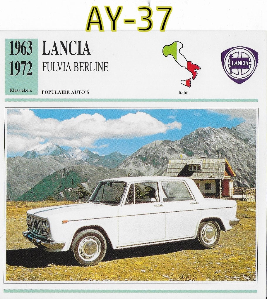 Ay-37 autokaart - lancia fulvia berlini 1963 / 1972, Ophalen of Verzenden, Zo goed als nieuw, Auto's