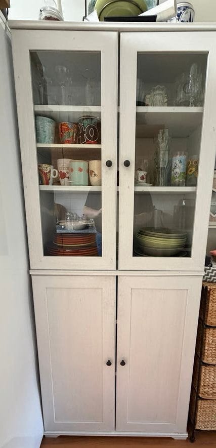 Witte vitrinekast IKEA, Ophalen, Gebruikt, 50 tot 100 cm, 150 tot 200 cm