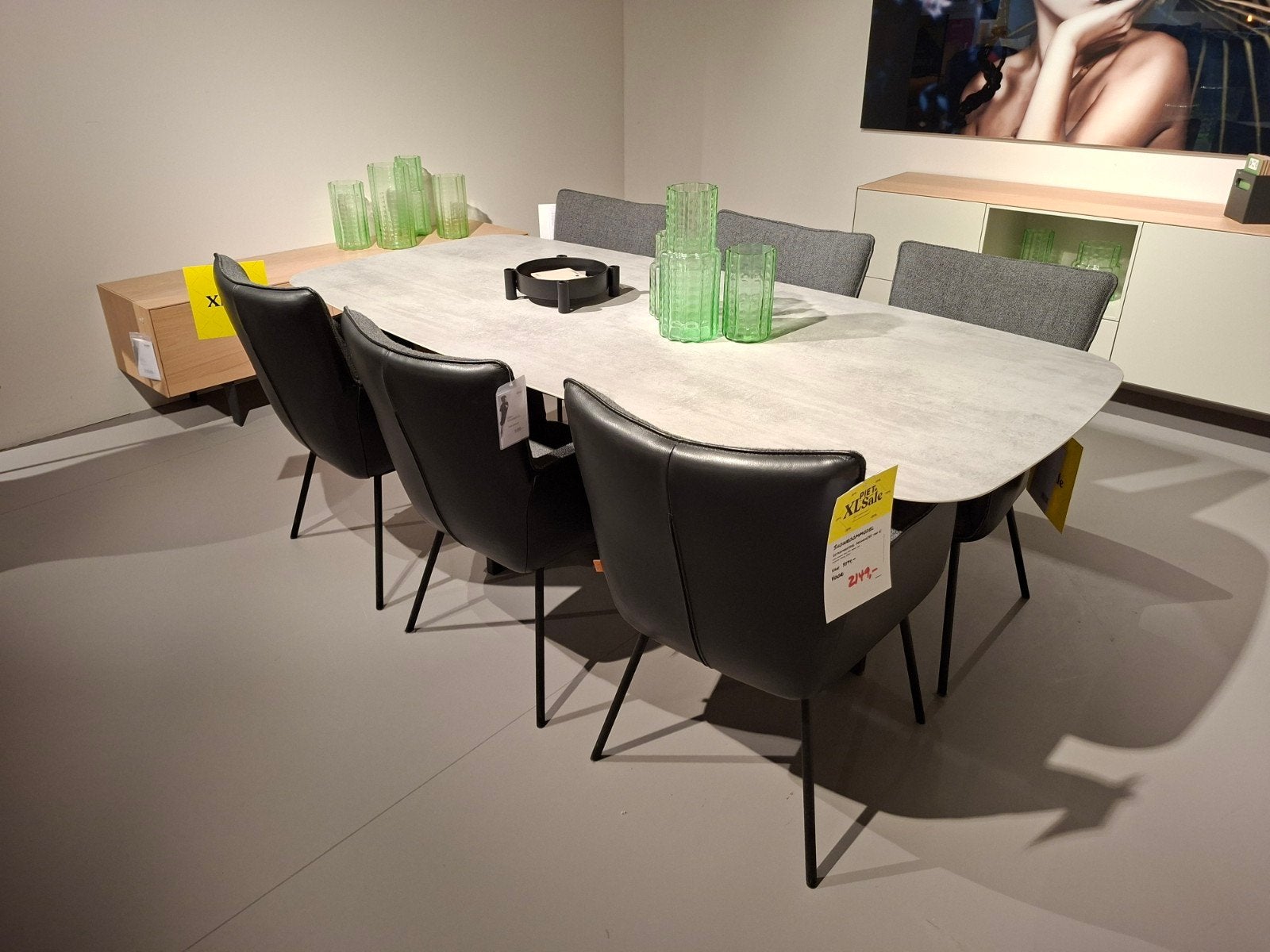 Showroommodel Enzo Luca Eetkamertafel Brindisi HPL Deens, Ophalen, Metaal, Rechthoekig, Nieuw