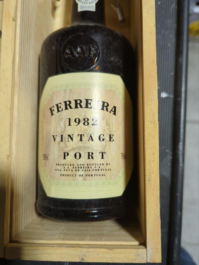 Ferreira Vintage Port 1982 in houten kist, Ophalen of Verzenden, Nieuw, Overige gebieden, Port