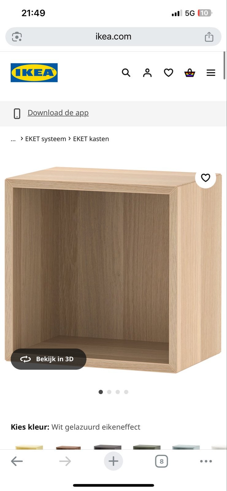 IKEA EKET Kast wit gelazuurd eikeneffect 35x35x35 cm, Ophalen, Nieuw