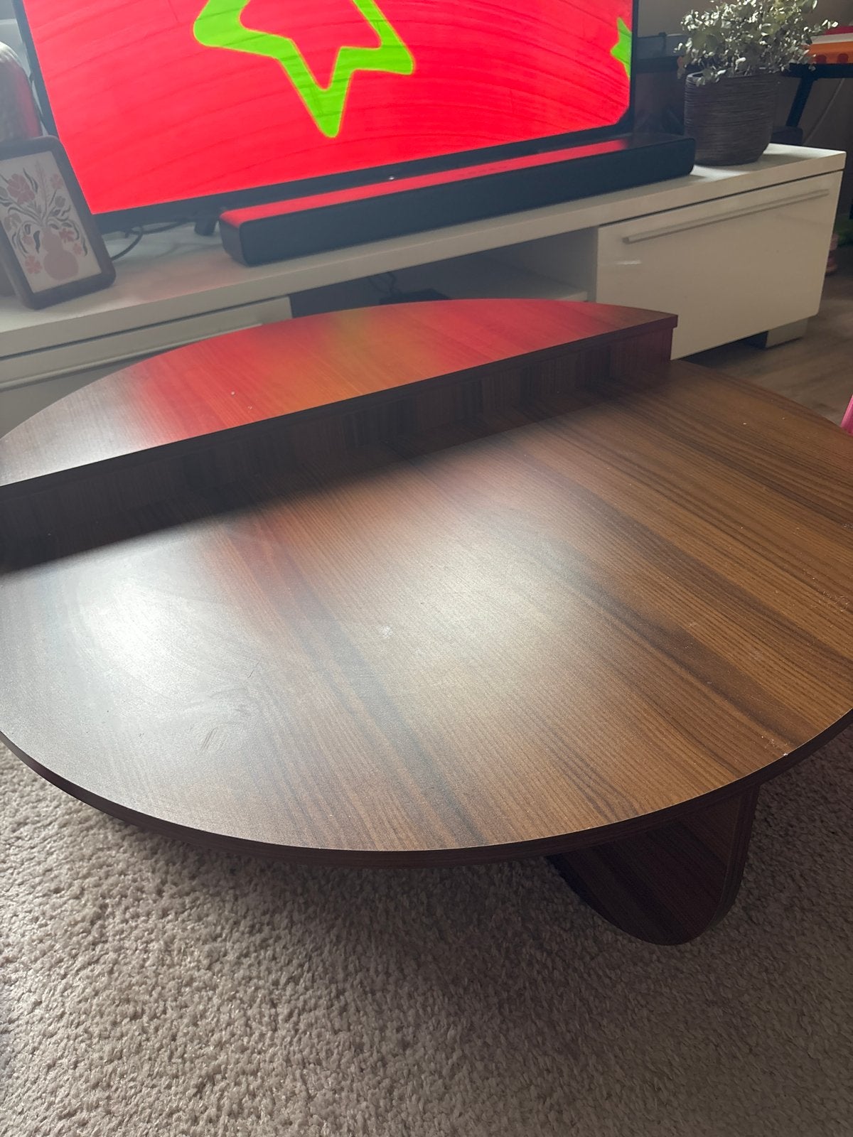 Ronde salontafel met 2 niveaus, Ophalen, Gebruikt, Rond, 50 tot 100 cm